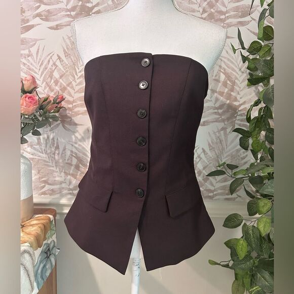🆕 NWT Urban Revivo Strapless Button Vest Size L - Picture 3 of 8